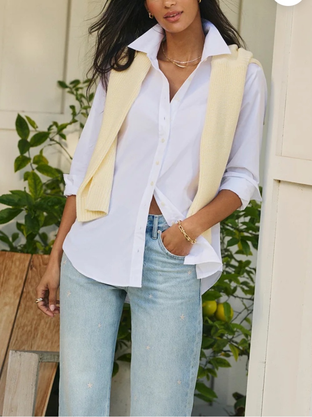 The Shirt by Rochelle Behrens Top The Boyfriend Shirt White size Medium